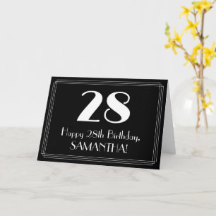 Cartão Aniversário de 28 anos ~ Aparência Inspirada em Ar
