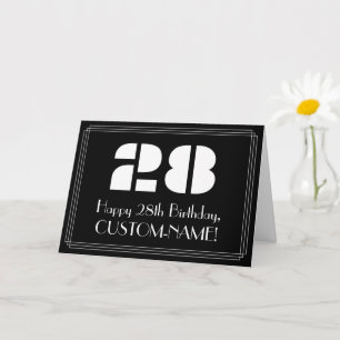 Cartão Aniversário de 28 anos: Visual inspirado em Art Dé