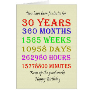Cartão aniversário de 30 anos