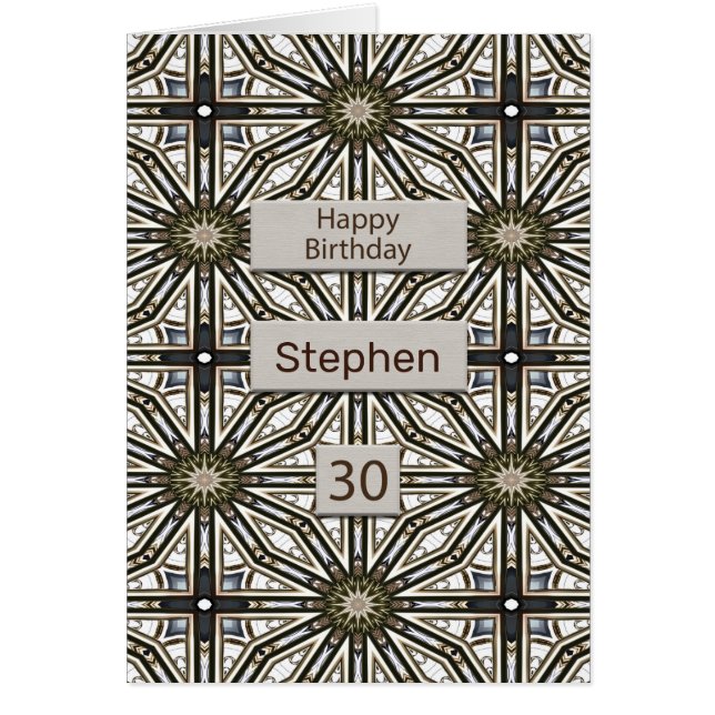 Cartão aniversário de 30 anos Abstrato Mandala Design (Frente)