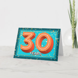 Cartão Aniversário de 30 Anos de Funcionário - Números em