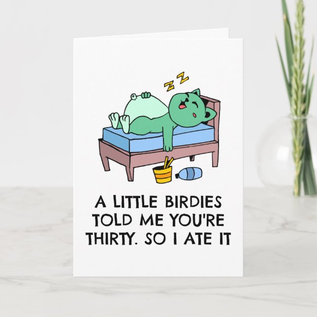 cartão aniversário de 30 anos de gato (Frente)