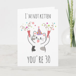 cartão aniversário de 30 anos de gato