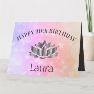 Cartão Aniversário de 30 anos de Sparkly personalizado