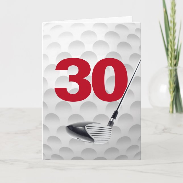Cartão aniversário de 30 anos Golf Ball Design (Frente)