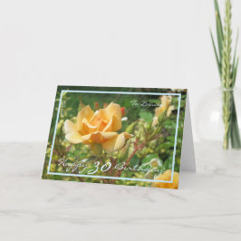 Cartão aniversário de 30 anos Louise Amarelo Rose Quadro