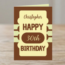 aniversário de 30 anos nome personalizado marrom a