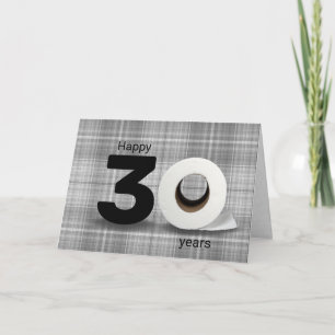 Cartão aniversário de 30 anos papel higiênico rolo na x