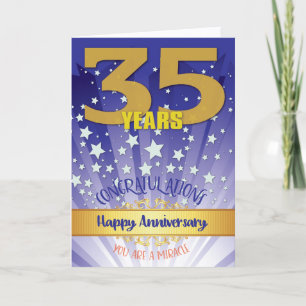 Cartão Aniversário de 35 Anos de Recuperação Numeral em D