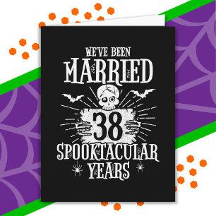 Cartão Aniversário de 38 anos de casamento Halloween Spoo