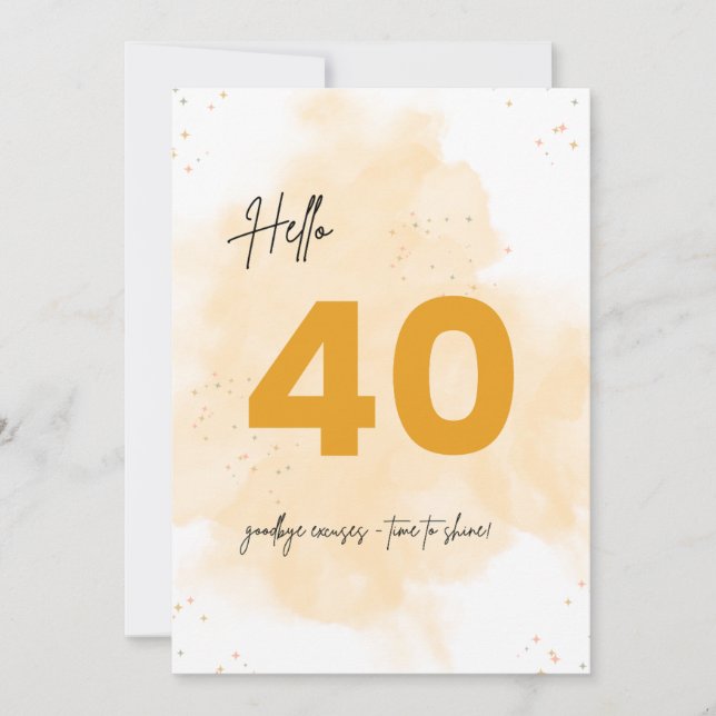 Cartão aniversário de 40 anos Card Ouro Sparkle (Frente)