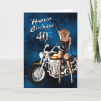 aniversário de 40 anos com uma motocicleta