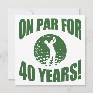 Cartão Aniversário de 40 anos de Golfer
