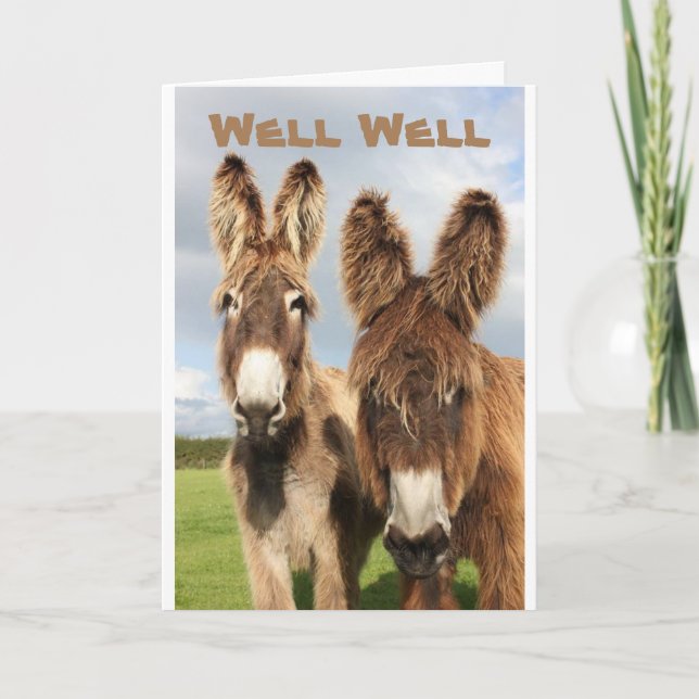 Cartão **aniversário de 40 anos** DEIXE O CABELO PARA BAI (Frente)