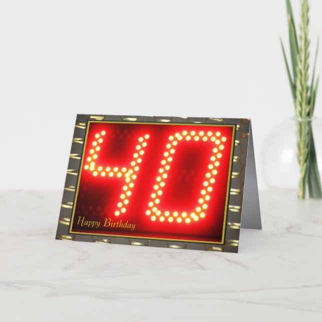 Cartão Aniversário de 40 anos feliz (Frente)