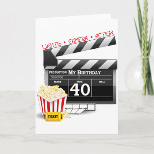 Cartão aniversário de 40 anos Movie Festa de aniversári