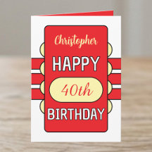 aniversário de 40 anos nome personalizado vermelho