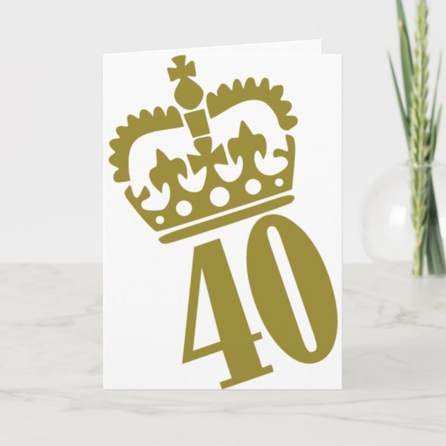 Cartão aniversário de 40 anos - Número - Quarenta (Frente)