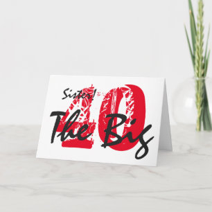 Cartão aniversário de 40 anos para irmã, preto, texto ver