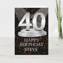 Cartão aniversário de 40 anos Spotlight Adicionar Uma Pla