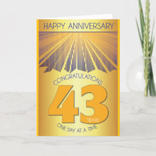 Cartão Aniversário de 43 Anos de Abstinência 12 Passos