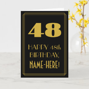 Cartão Aniversário de 48 anos – Visual inspirado em Art D