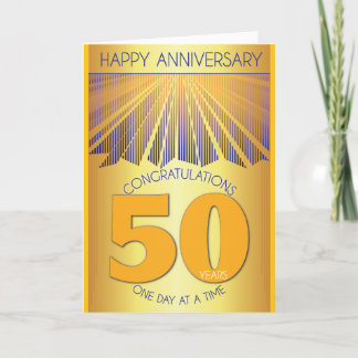 Cartão Aniversário de 50 Anos de Sobriedade | Golden Ray