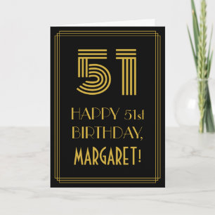 Cartão Aniversário de 51 anos: Visual inspirado em Art Dé