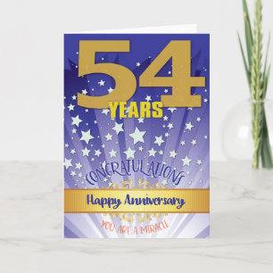 Cartão Aniversário de 54 Anos de Recuperação Numeral em D