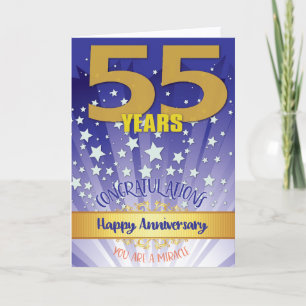 Cartão Aniversário de 55 Anos de Recuperação Numeral em D