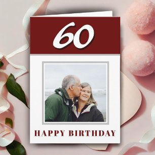 Cartão Aniversário de 60 anos com foto personalizada