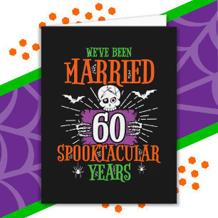 Cartão Aniversário de 60 anos de casamento Halloween Spoo