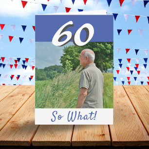 Cartão Aniversário de 60 anos Foto Divertida Personalizad