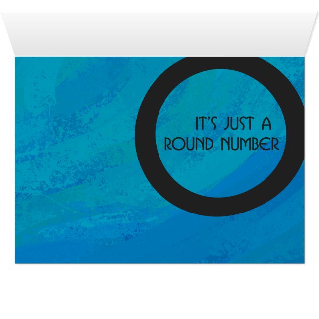 Cartão Aniversário de 60 Década Azul (Interior horizontal (base))