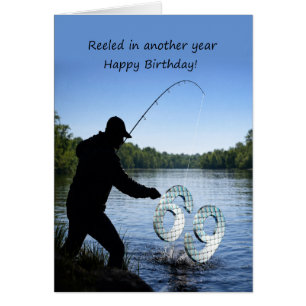 Cartão Aniversário de 69 anos do Pescador
