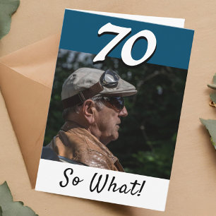 Cartão Aniversário de 70 anos Foto Divertida Personalizad