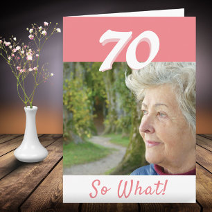 Cartão Aniversário de 70 anos Foto Divertida Personalizad