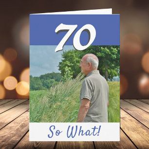 Cartão Aniversário de 70 anos Foto Divertida Personalizad