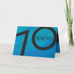 Cartão Aniversário de 70 Década Azul