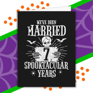 Cartão Aniversário de 7 anos de casamento Halloween Spook