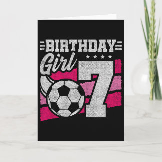 Cartão Aniversário de 7 Anos de Futebol - Meninas 7º Aniv