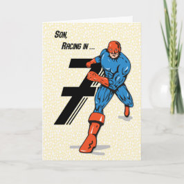 Cartão Aniversário de 7 anos do Super-Herói