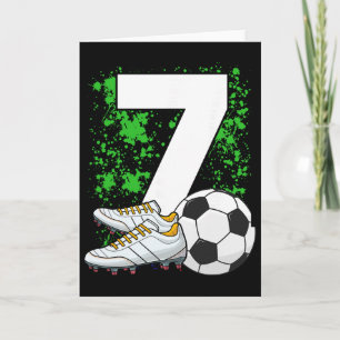Cartão Aniversário de 7 anos Meninos 7 Anos Futebol Jogad