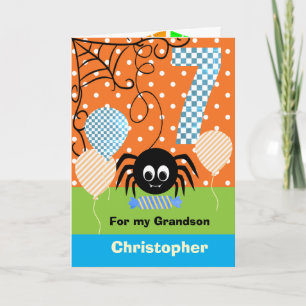 Cartão Aniversário de 7 anos personalizado de Halloween p