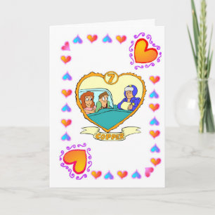 Cartão Aniversário de 7 - Cobre