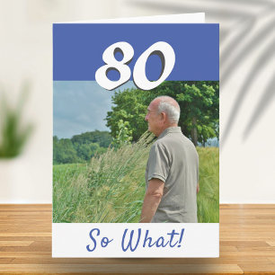 Cartão Aniversário de 80 anos Foto Divertida Personalizad
