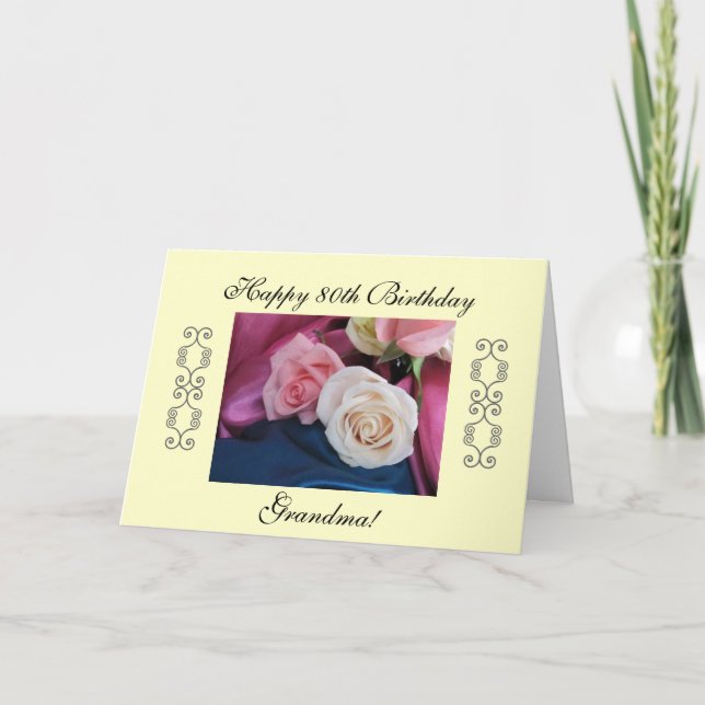 Cartão Aniversário de 80 da vovó (Frente)
