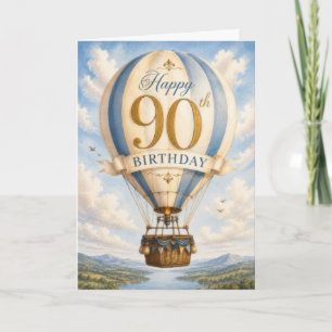 Cartão Aniversário de 90 anos Vintage