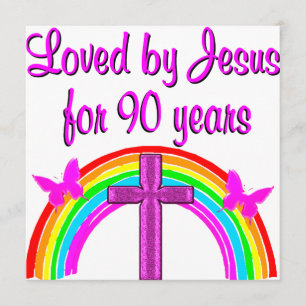 CARTÃO ANIVERSÁRIO DE 90 DE AMOR DE JESUS