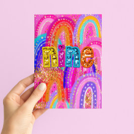 Cartão Aniversário de 9 anos Feliz Aniversário Meninas
